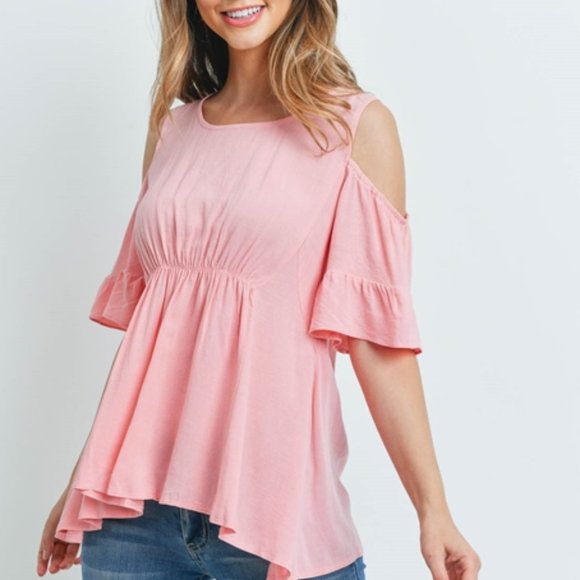 Pink Cold Shoulder Top - Picture 4 of 6